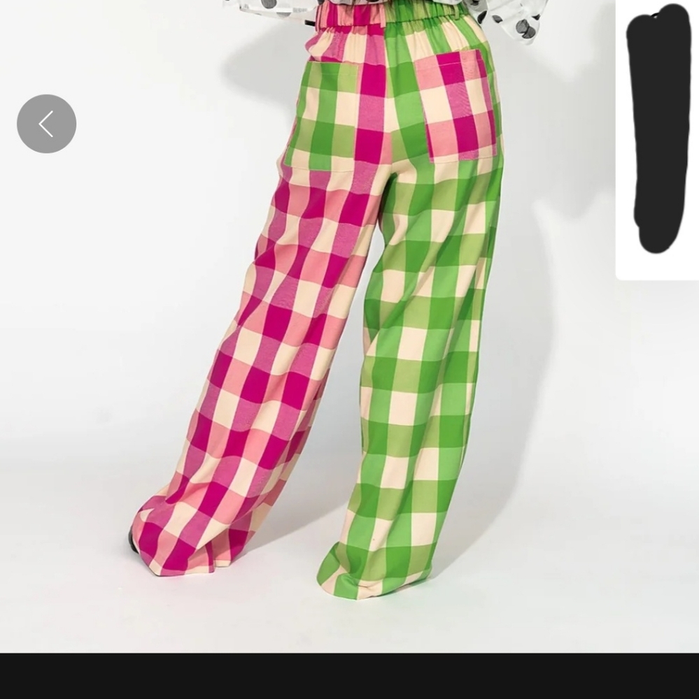 Dressed in lala green/pink fannel pants